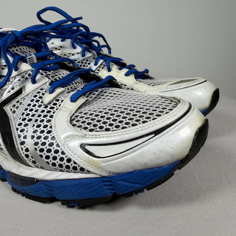Asics Gel-Nimbus 13 Mens Running Shoes White‎ Blue Black Sneakers T134N - Picture 4 of 16